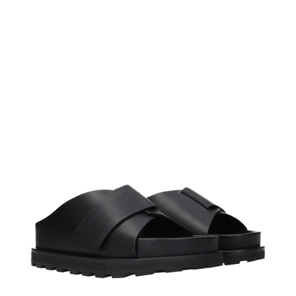 Jil Sander Black Leather Slip-Ons