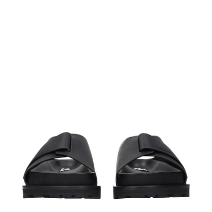 Jil Sander Black Leather Slip-Ons