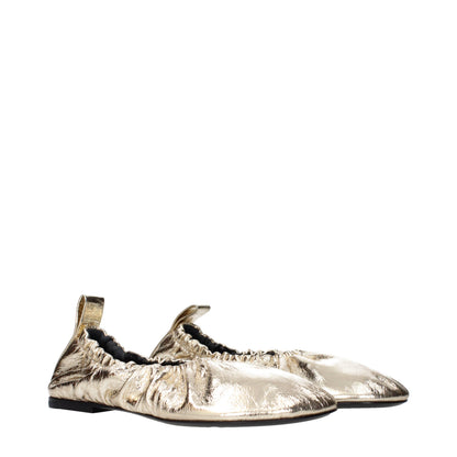 Ballerine in pelle dorata Jil Sander