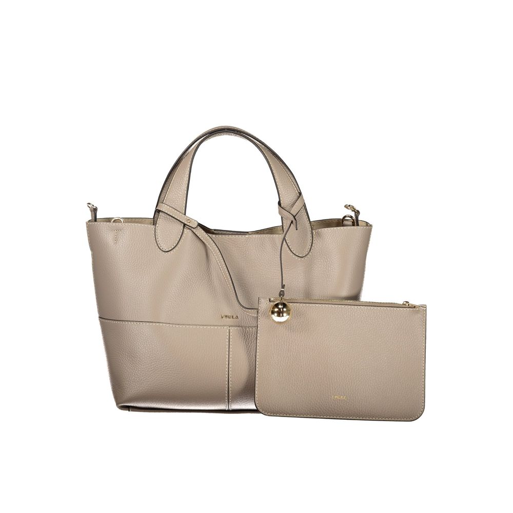 Furla Handtasche aus Leder in Grau