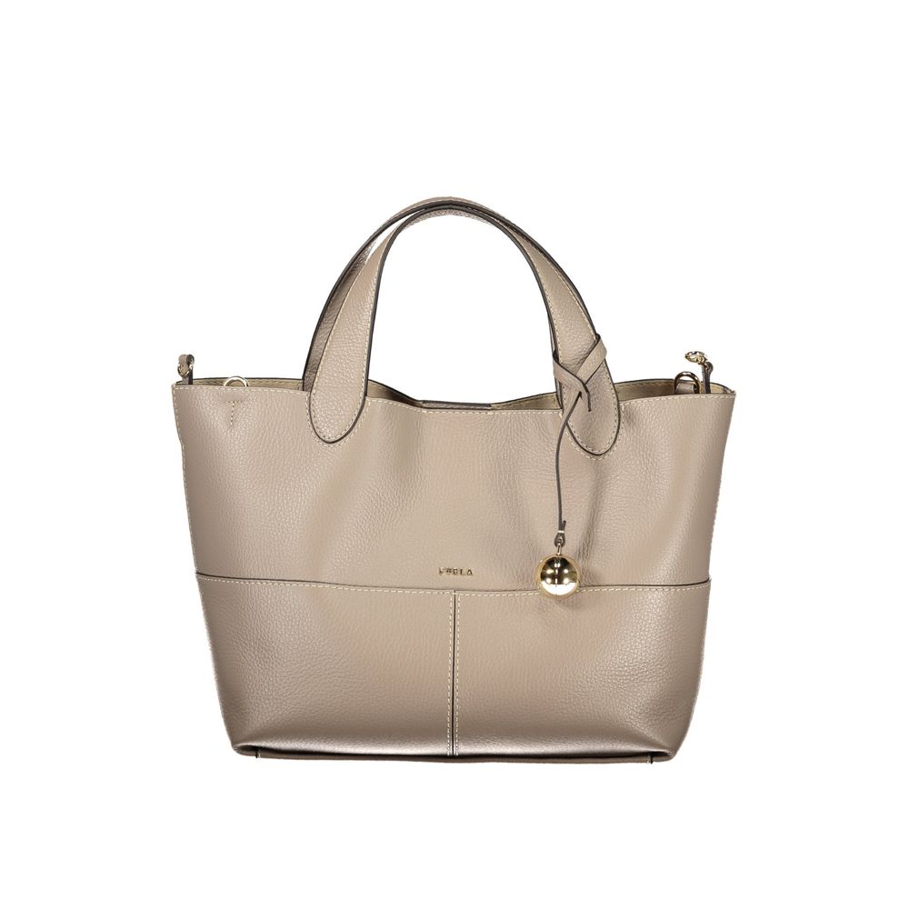 Furla Handtasche aus Leder in Grau