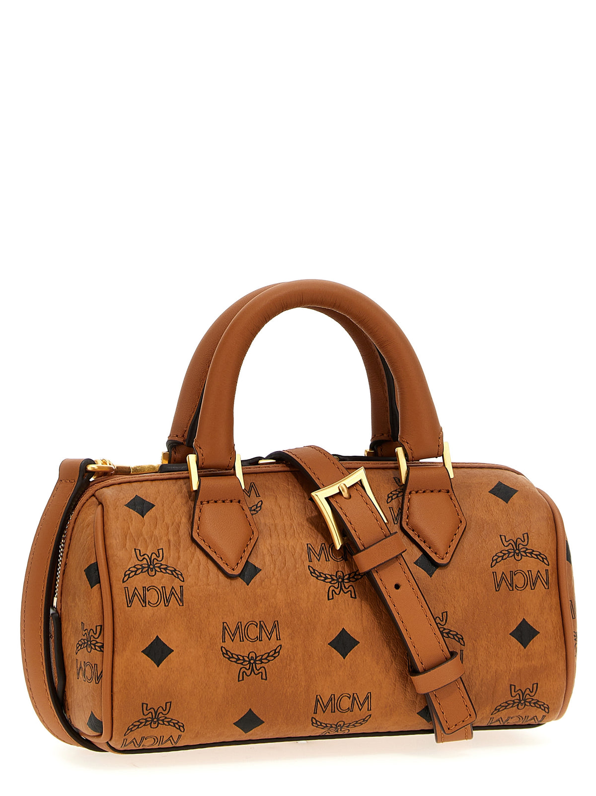 Borsa a mano MCM in polietilene marrone