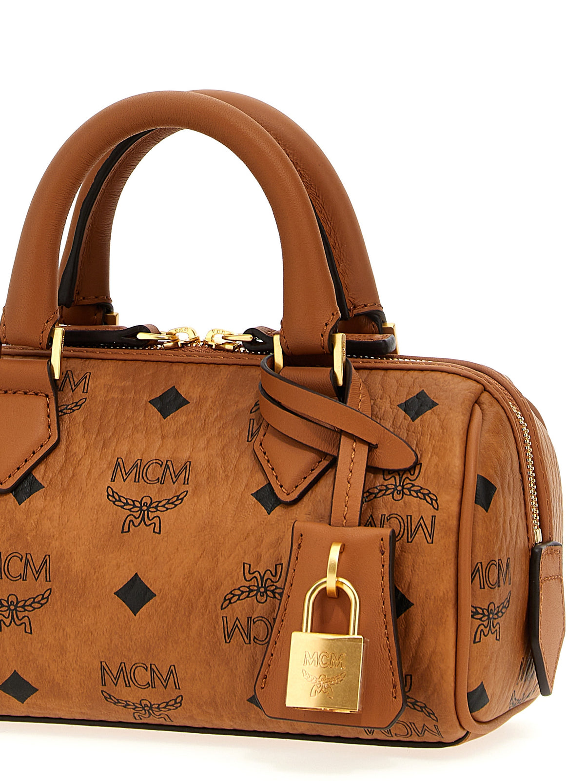 Borsa a mano MCM in polietilene marrone