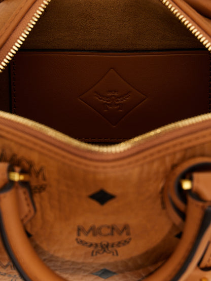 Borsa a mano MCM in polietilene marrone