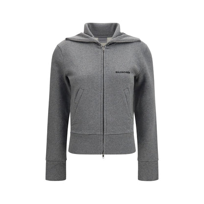 Balenciaga Grey Fitted Zip-Up Hoodie