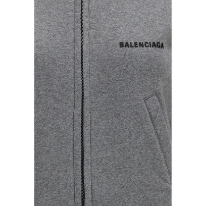 Balenciaga Grey Fitted Zip-Up Hoodie