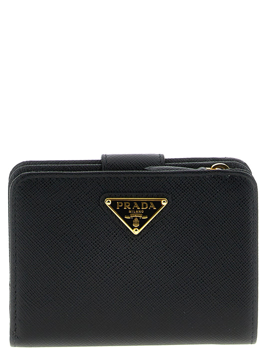 Portacarte Prada in pelle Saffiano nera