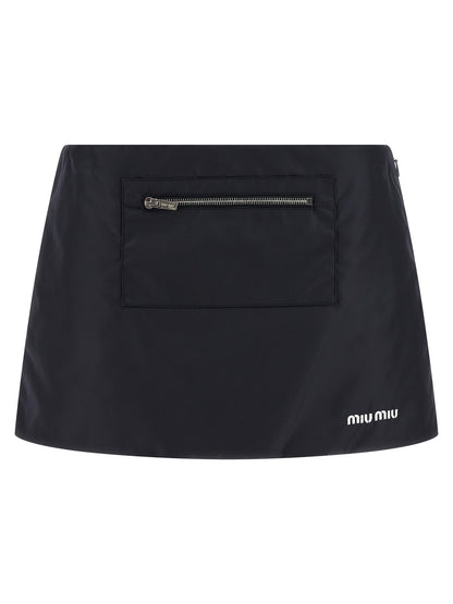 Miu Miu Langer gonna in recyceltem poliammide in blu