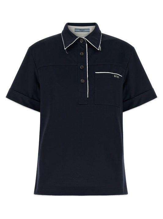 Polo Prada in cotone blu