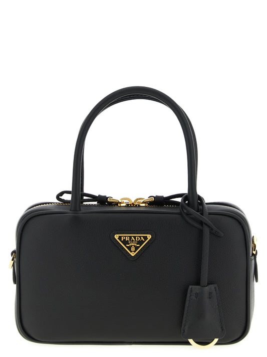Borsa a mano Prada in pelle di vitello nera