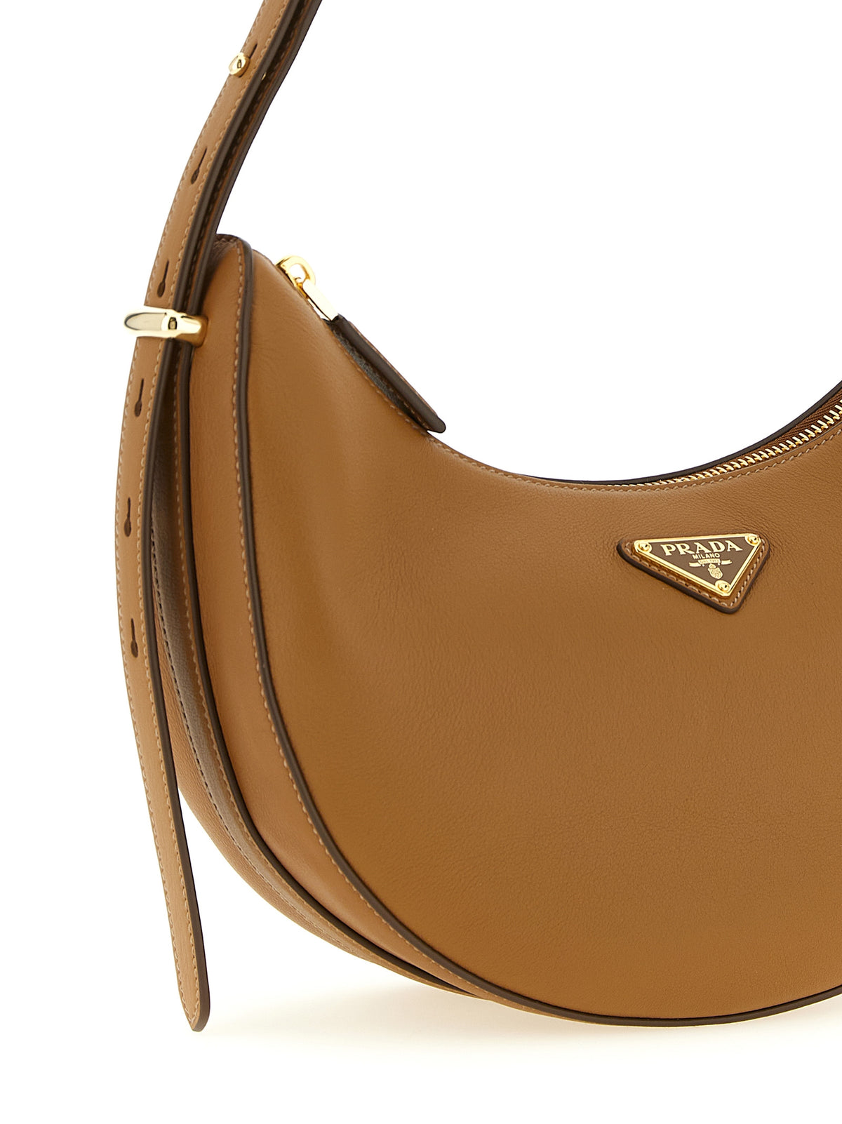 Prada Brown Calfskin Women's Crossbody Bag