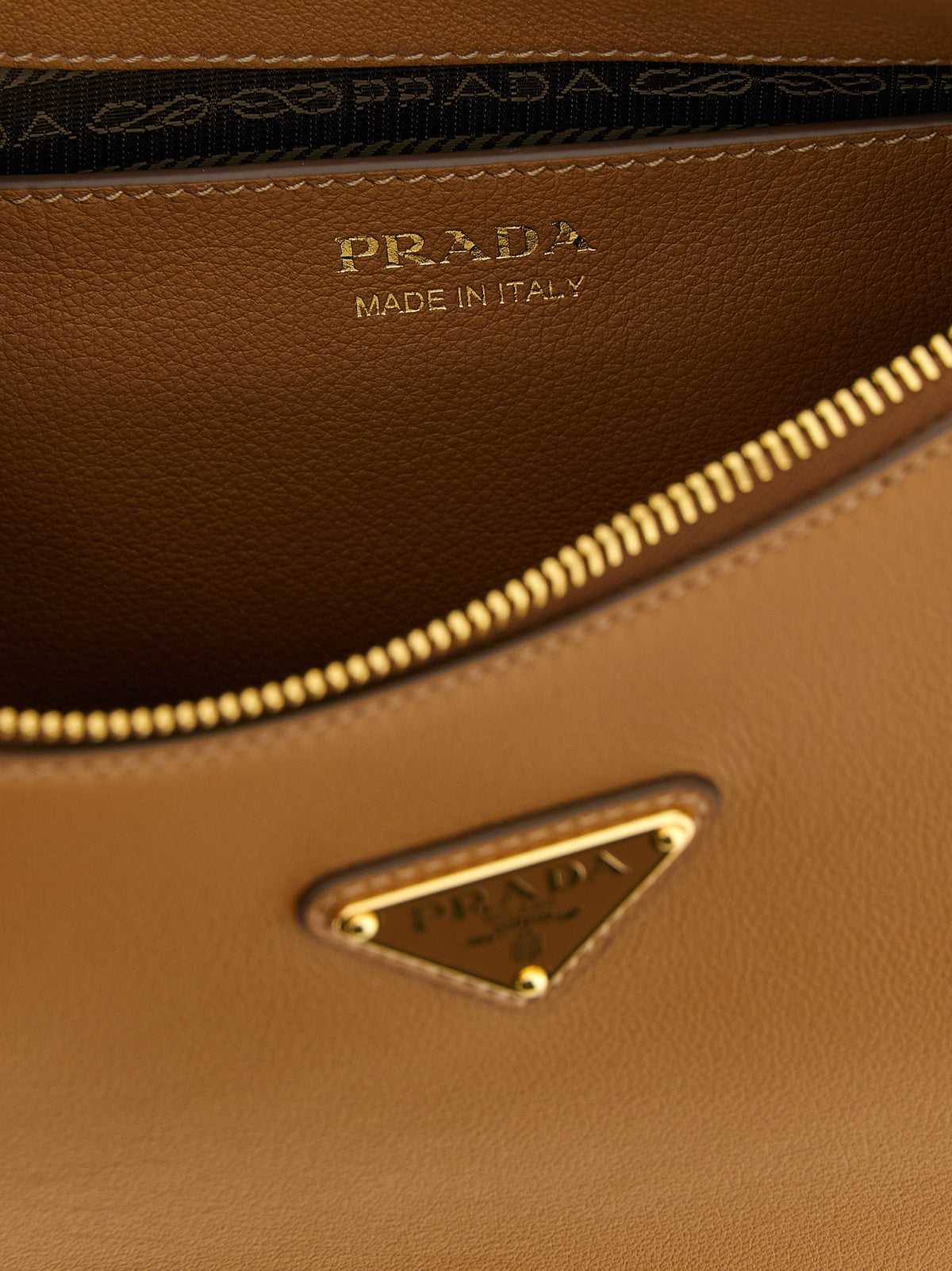 Prada Brown Calfskin Women's Crossbody Bag