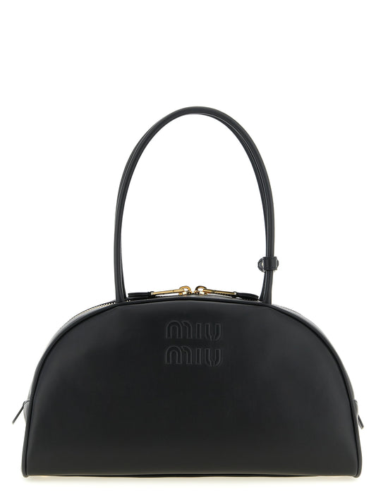 Borsa a tracolla Miu Miu in pelle di vitello nera