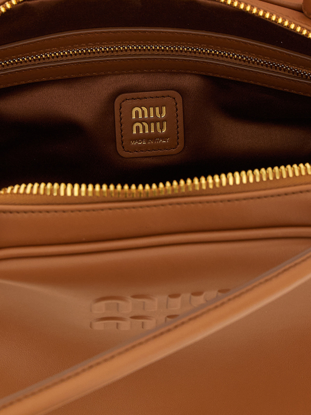 Miu Miu Braune Crossbody-Tasche aus Kalbsleder