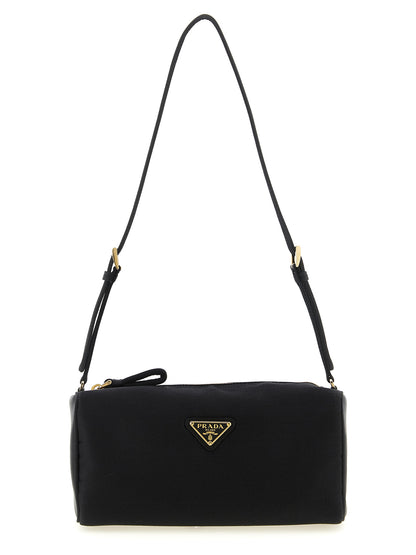 Prada Schwarze Schultertasche aus Viskose