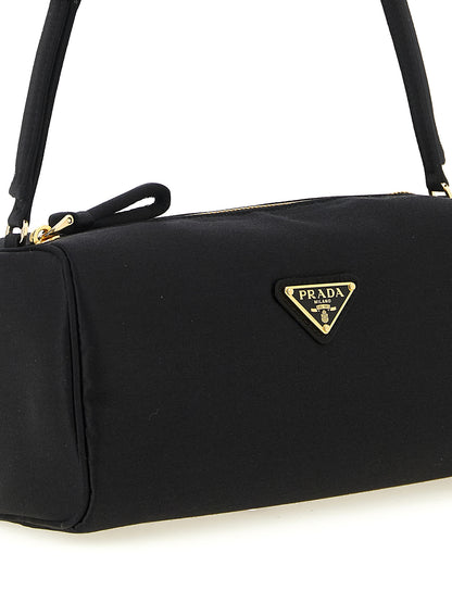Prada Schwarze Schultertasche aus Viskose