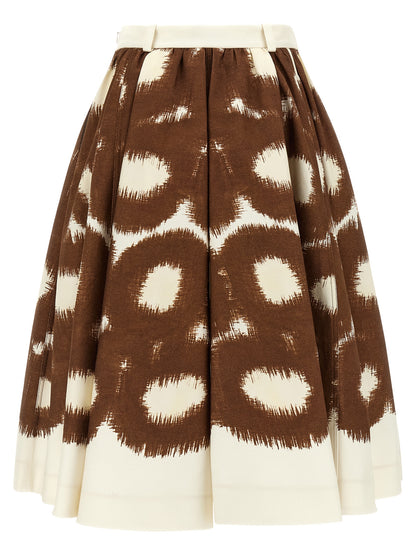 Gonna midi Prada marrone in cotone