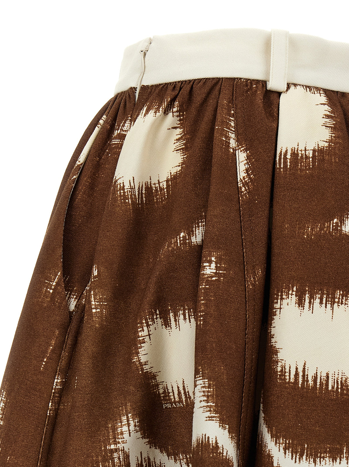 Gonna midi Prada marrone in cotone