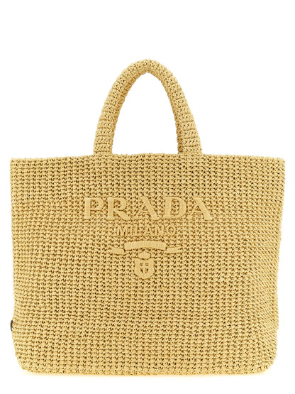 Prada Beige Raffia Shopper