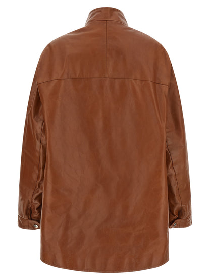 Prada Braune Kalbslederjacke