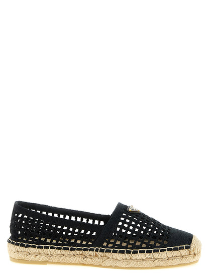 Prada Schwarze Espadrilles aus Baumwolle
