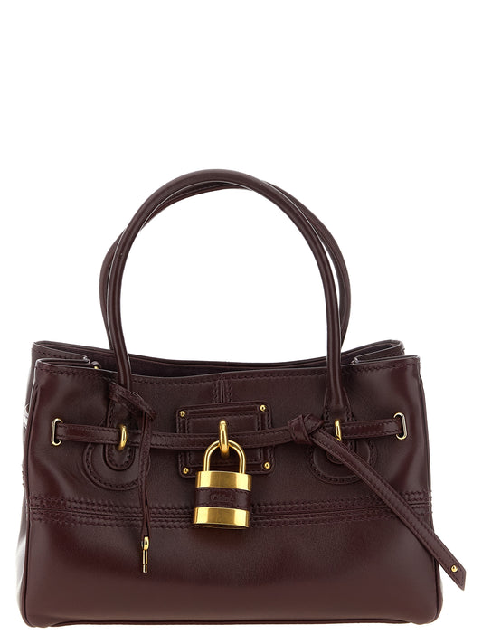 Borsa a tracolla Chloé in pelle di agnello bordeaux