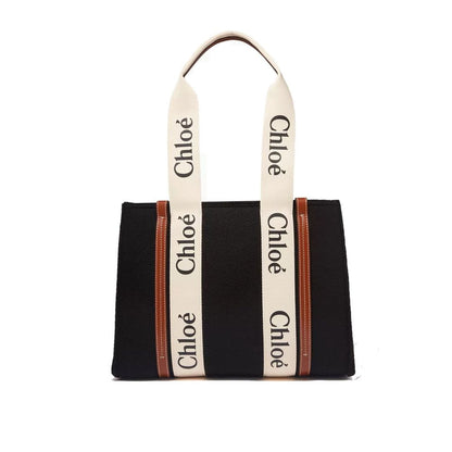 Borsa tote Chloé in lana nera