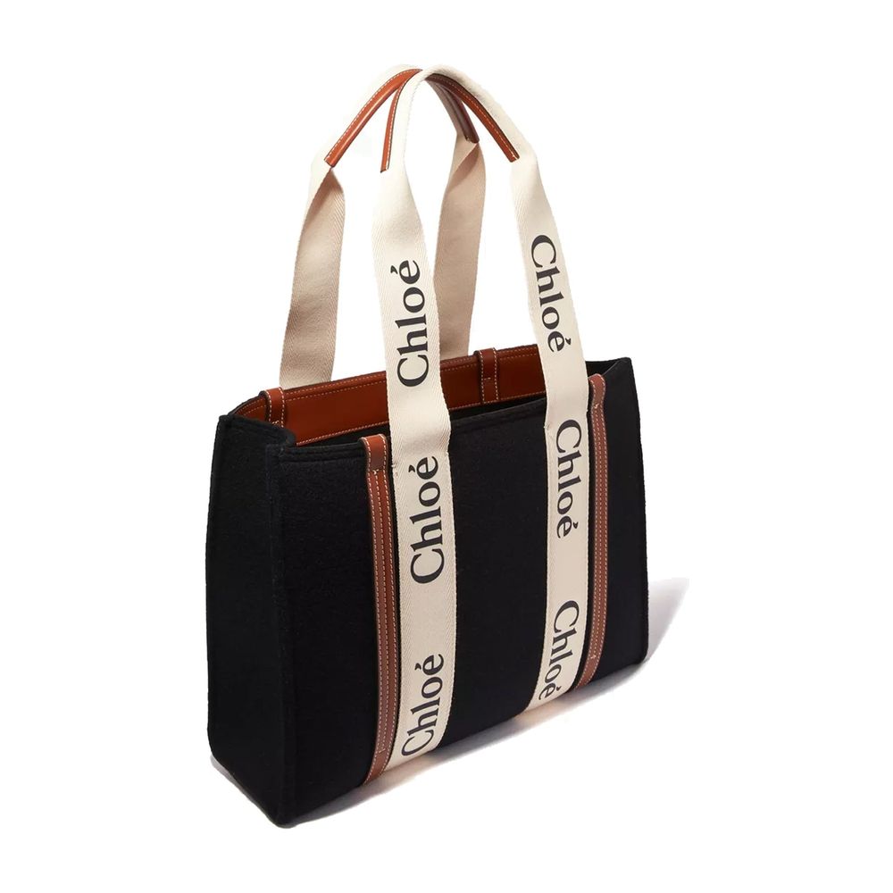 Borsa tote Chloé in lana nera
