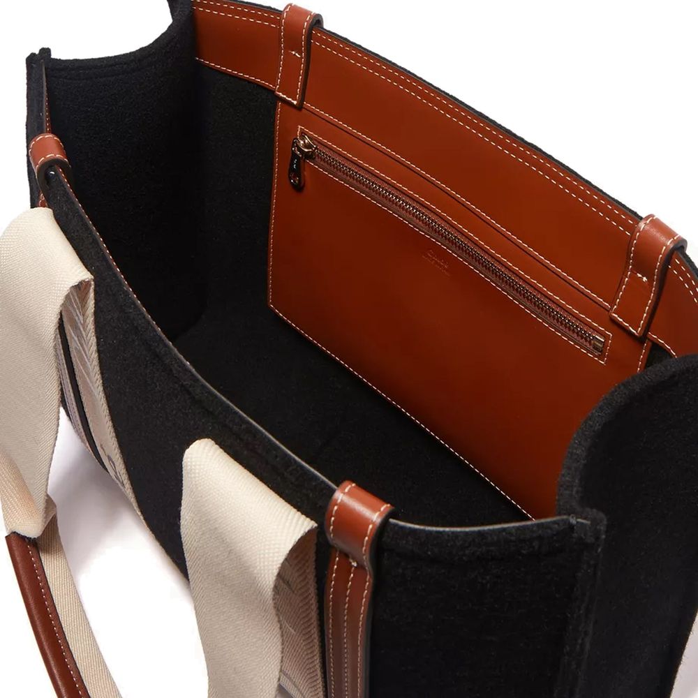 Borsa tote Chloé in lana nera