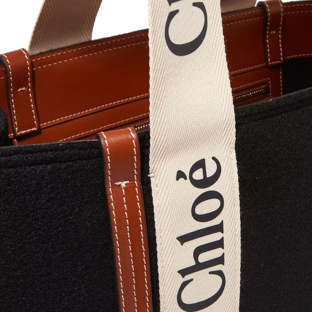 Borsa tote Chloé in lana nera