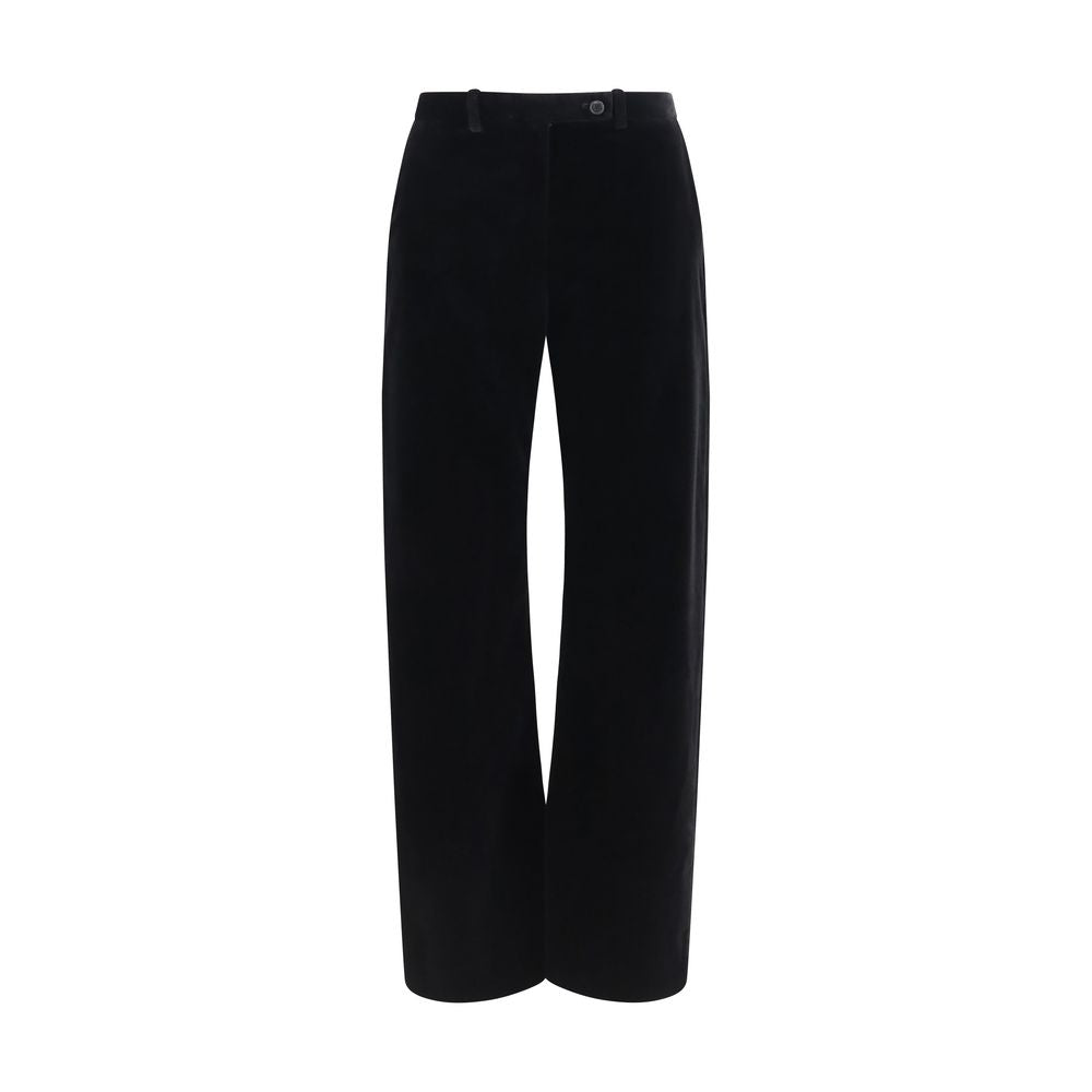 Khaite Black Viscose Casual Trousers