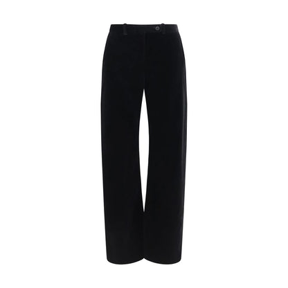 Khaite Black Viscose Casual Trousers