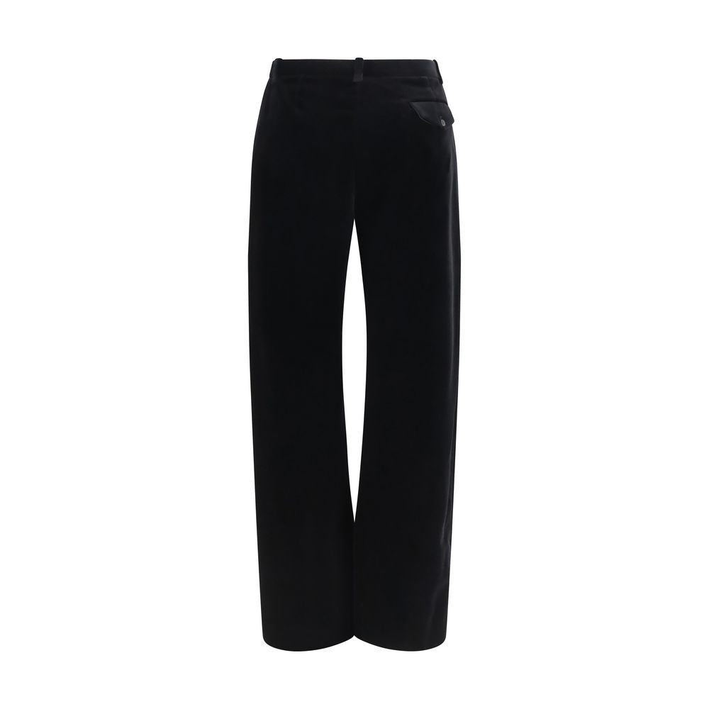 Khaite Black Viscose Casual Trousers