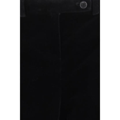 Khaite Black Viscose Casual Trousers