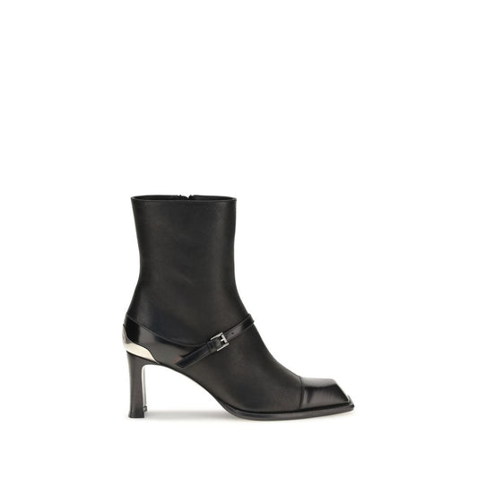 Stivaletti alla caviglia in pelle di agnello nera Alexander McQueen