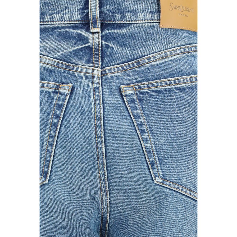 Jeans Saint Laurent in cotone blu, vestibilità comoda