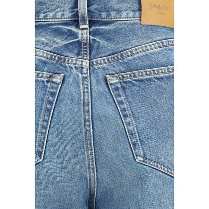 Jeans Saint Laurent in cotone blu, vestibilità comoda