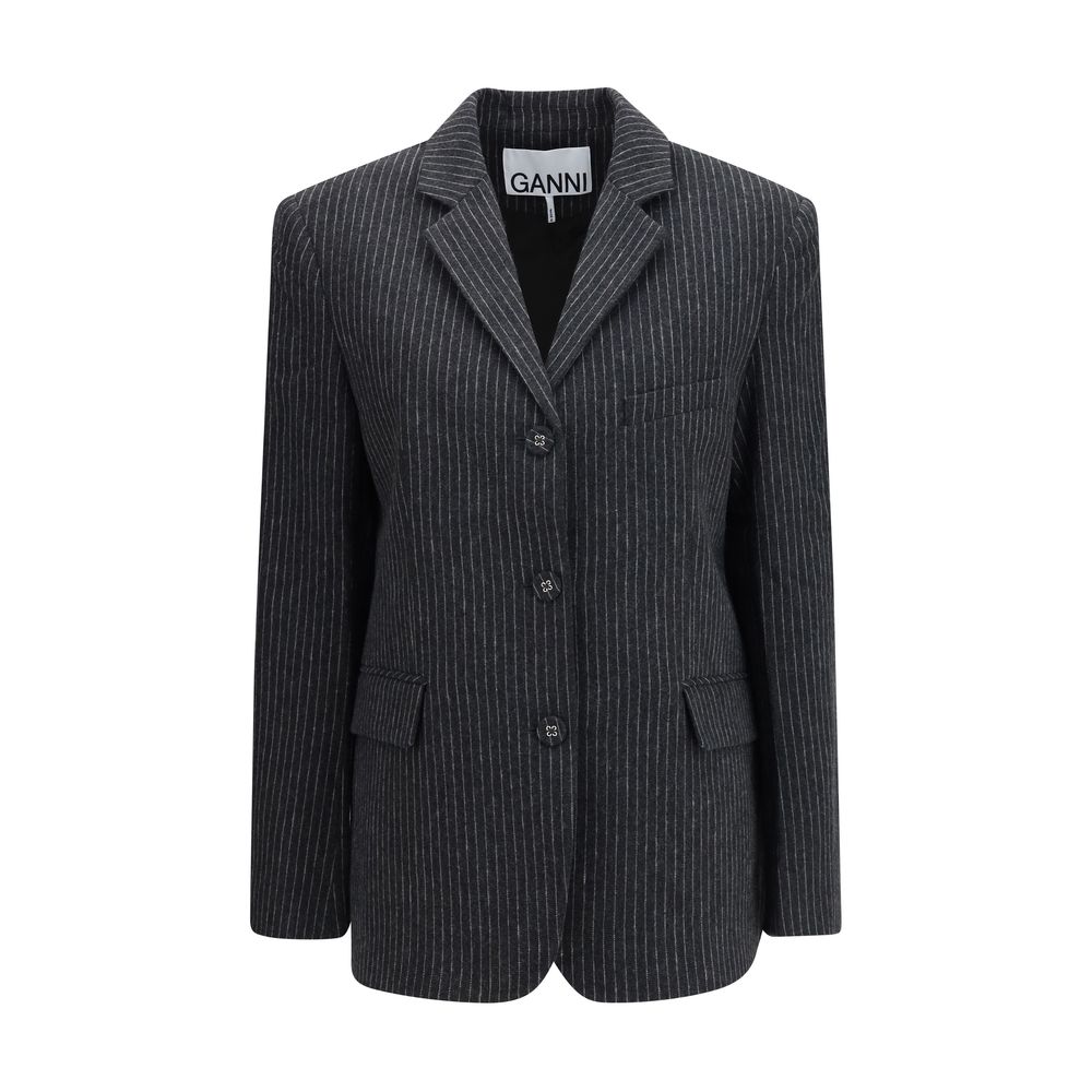 Ganni Grey Wool Blazer