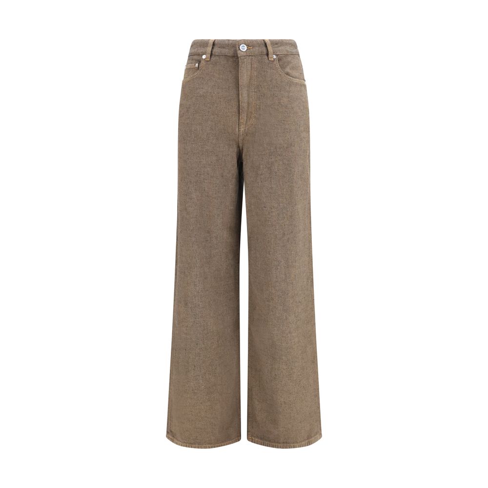 Jeans Ganni in cotone marrone a vestibilità rilassata