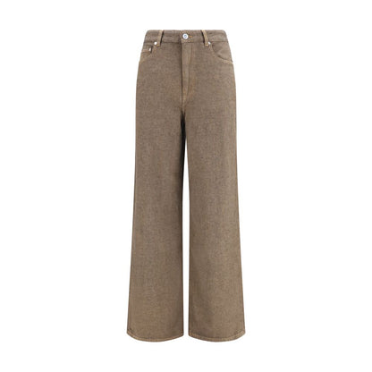 Jeans Ganni in cotone marrone a vestibilità rilassata