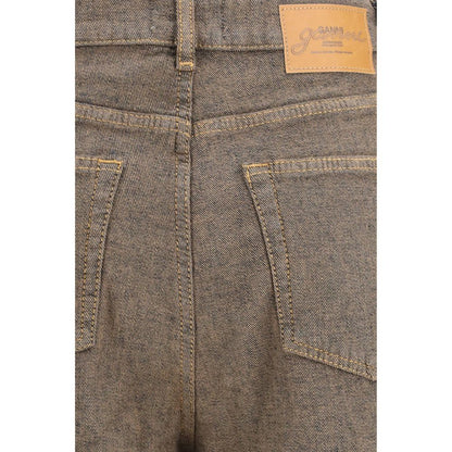 Jeans Ganni in cotone marrone a vestibilità rilassata