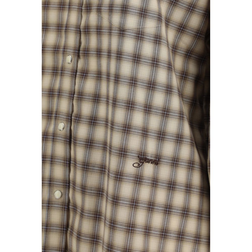 Ganni Beige Baumwoll-Hemdbluse