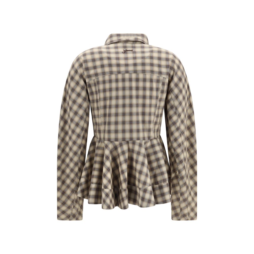 Ganni Beige Baumwollbluse