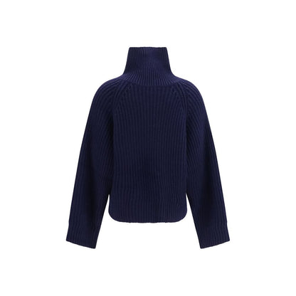 Ganni Blauer Wollpullover