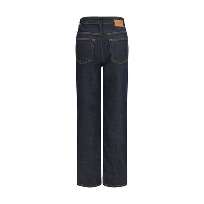 Ganni Blue Straight-Leg Cotton Jeans