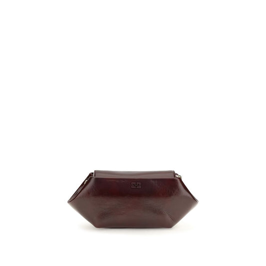 Ganni Bordeaux Polyethylen-Umhängetasche
