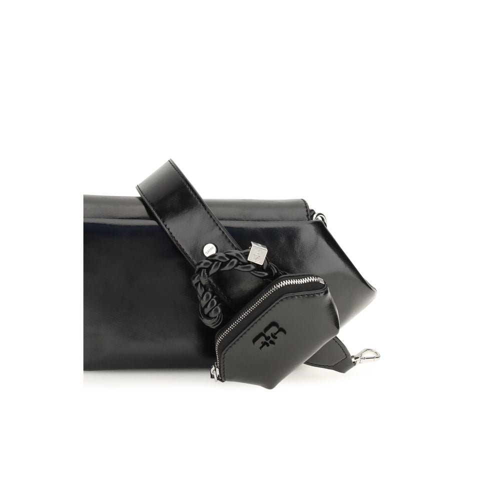 Borsa a tracolla Ganni in polietilene nero
