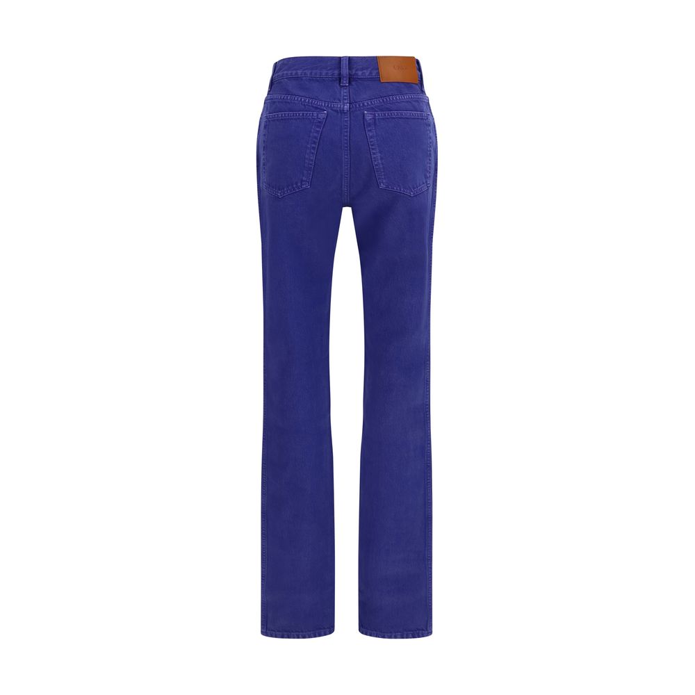 Jeans Chloé in cotone blu a gamba dritta