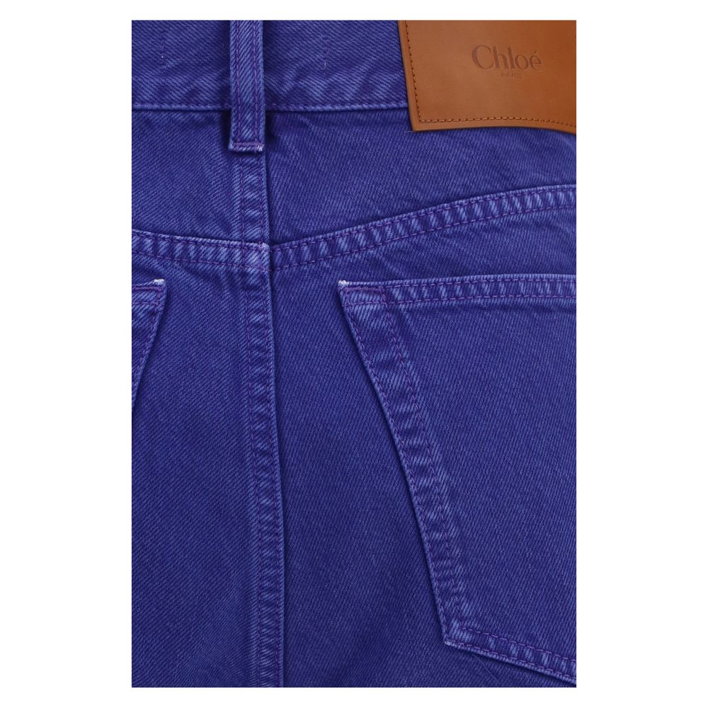 Jeans Chloé in cotone blu a gamba dritta