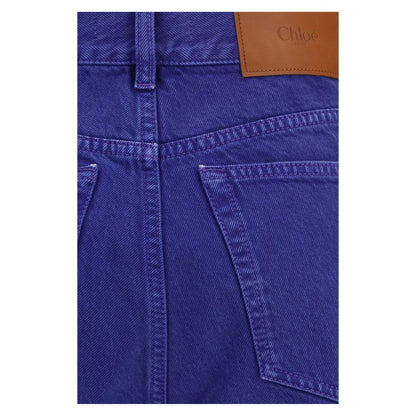 Jeans Chloé in cotone blu a gamba dritta